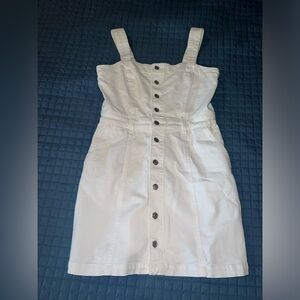 Paige Maddy‎ Denim Button Front Sleeveless Dress Crisp White 7856208-4520 Size 8